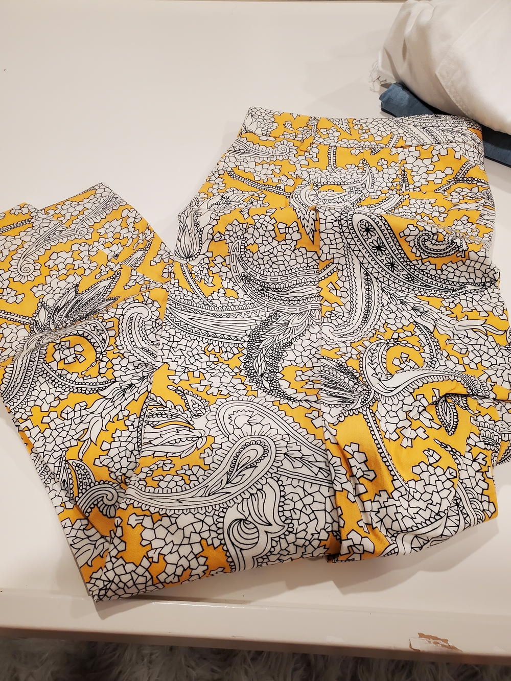 J. Crew Yellow Floral Capris